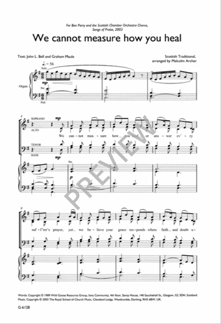 We Cannot Measure How You Heal 4-Part scores gallery preview page 4