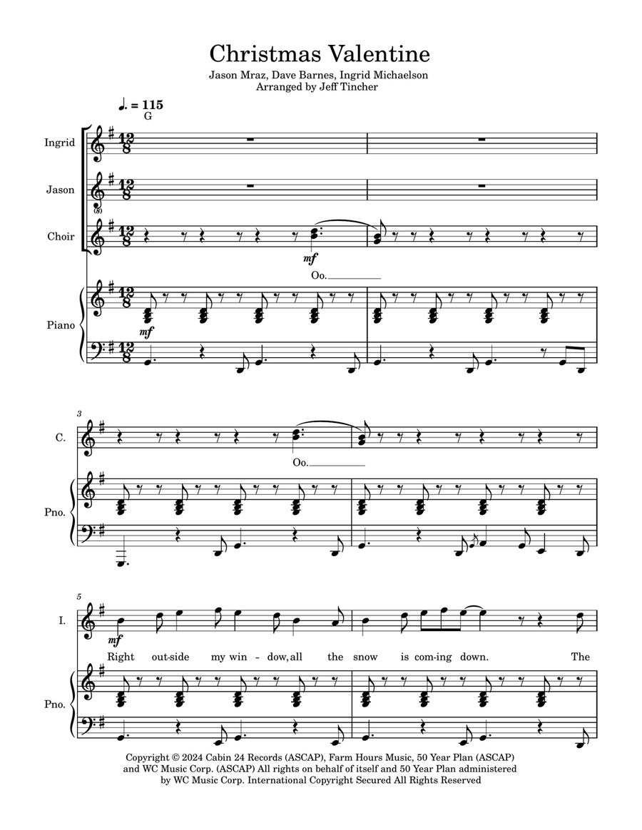 Christmas Valentine Piano, Vocal, Guitar scores gallery preview page 2