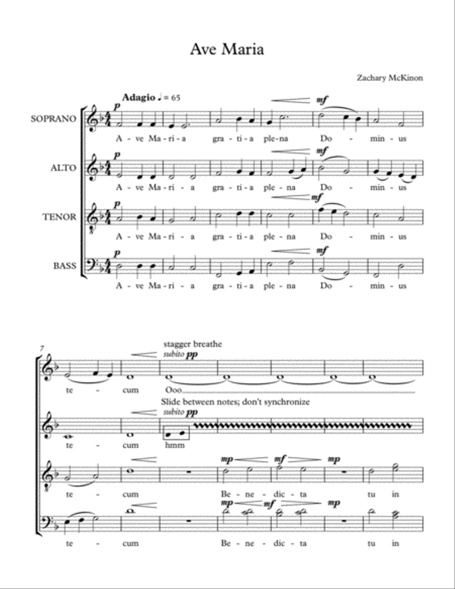Ave Maria 4-Part scores gallery preview page 1