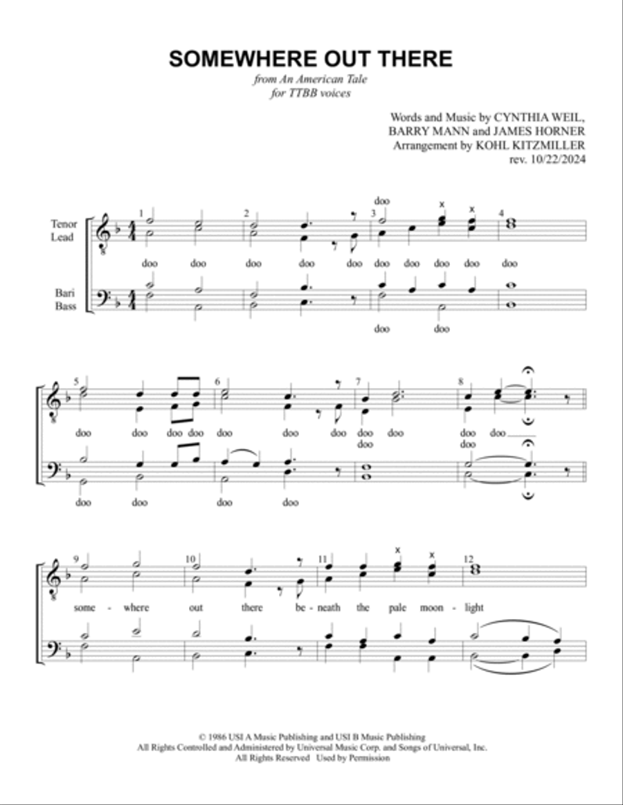 Somewhere Out There TTBB scores gallery preview page 2