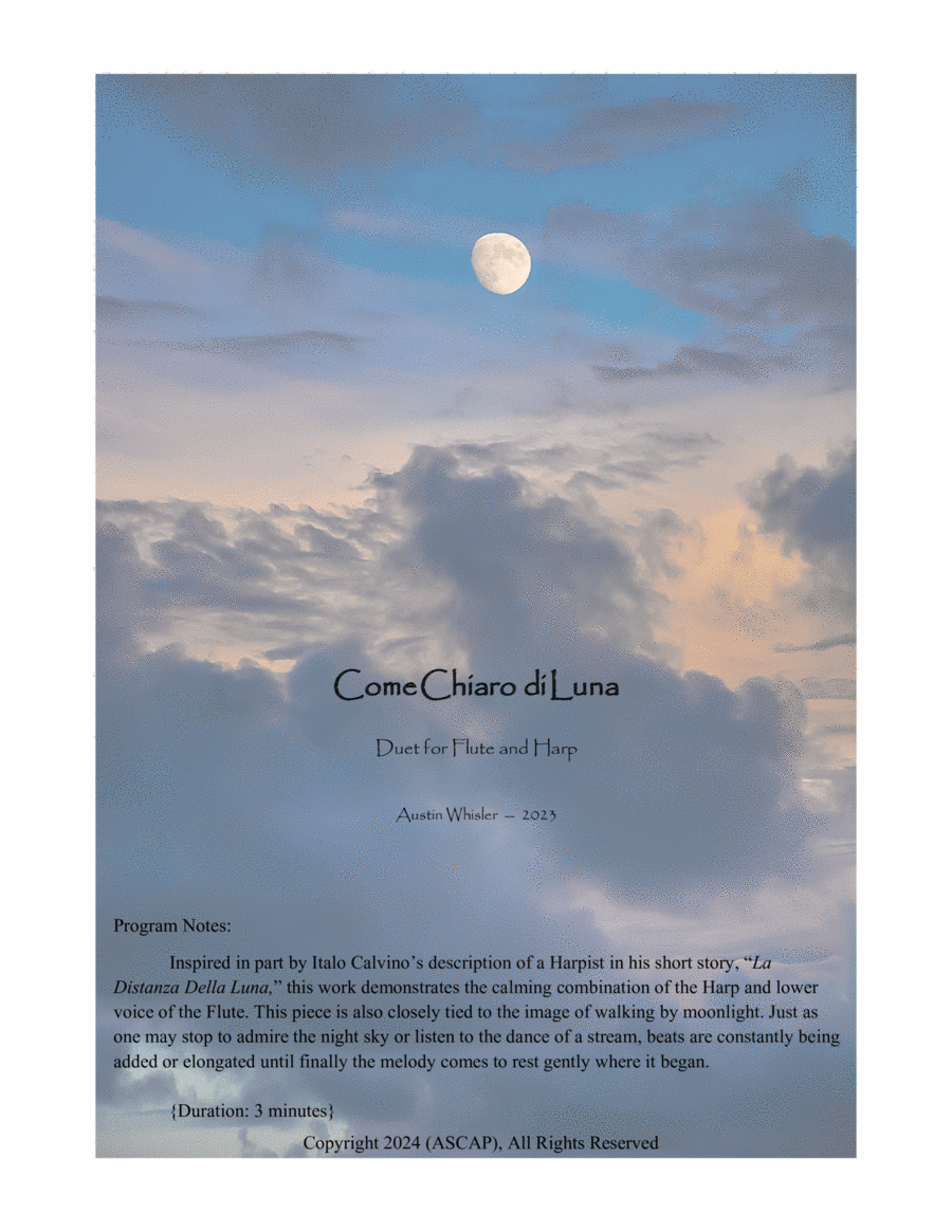 Come Chiaro di Luna Chamber Music scores gallery preview page 1