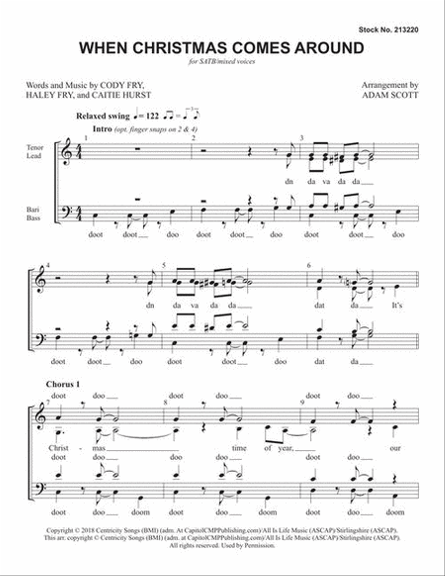 When Christmas Comes Around 4-Part scores gallery preview page 3