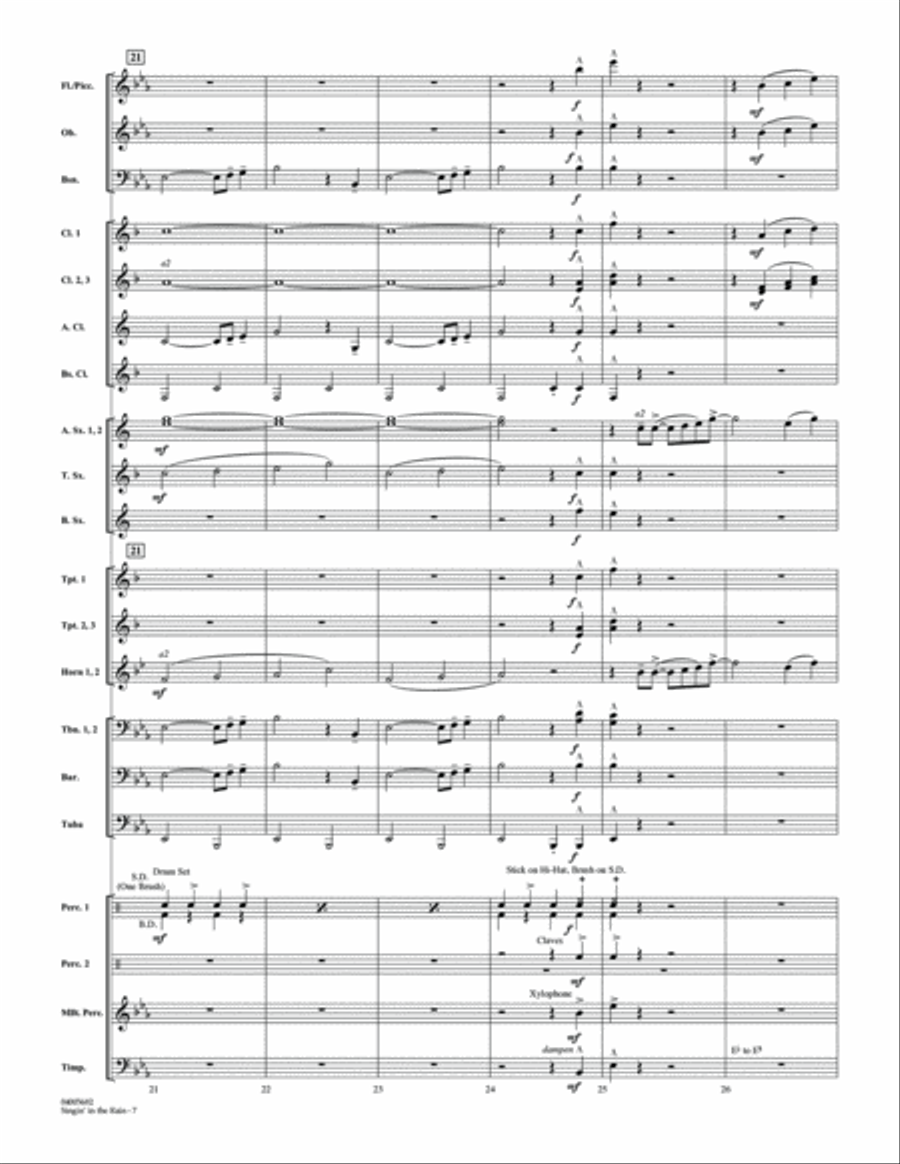 Singin' in the Rain (arr. Michael Brown) - Conductor Score (Full Score) Concert Band scores gallery preview page 6