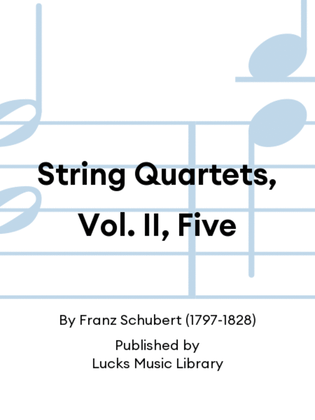 Book cover for String Quartets, Vol. II, Five
