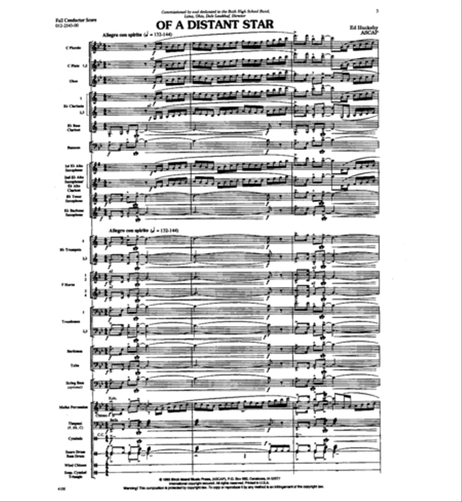 Of A Distant Star Concert Band scores gallery preview page 2