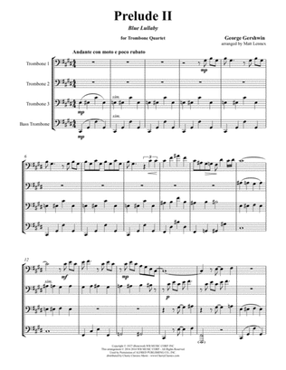Prelude II Blue Lullaby for Trombone Quartet