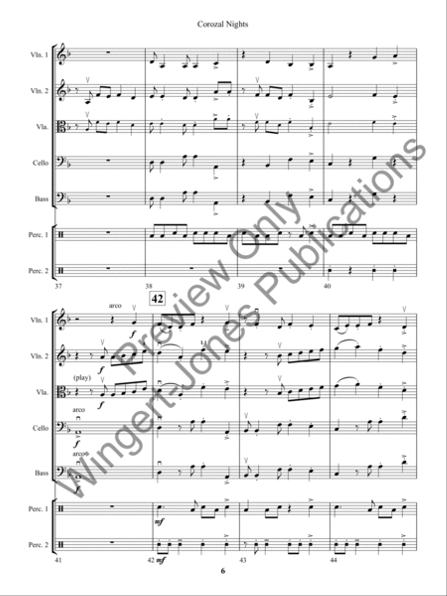 Corozal Nights (Score) String Orchestra scores gallery preview page 9