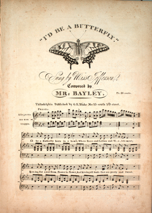 Book cover for I'd Be a Butterfly. A Ballad