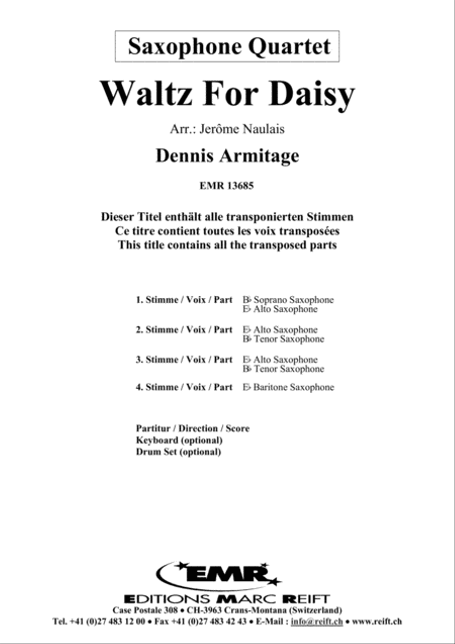 Waltz For Daisy Waltz For Daisy Saxophone Quartet scores gallery preview page 2