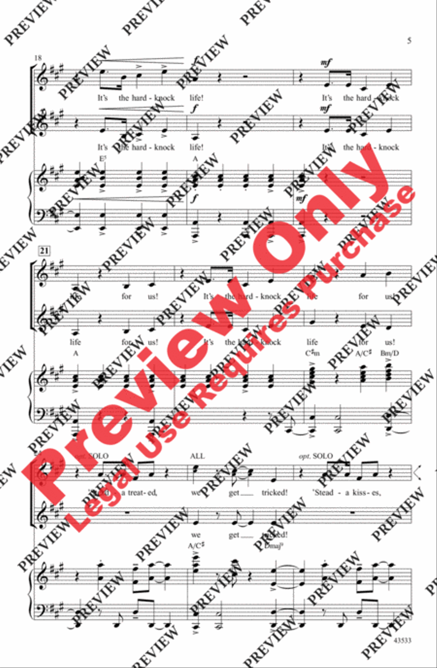 It's the Hard-Knock Life It's the Hard-Knock Life 2-Part scores gallery preview page 16