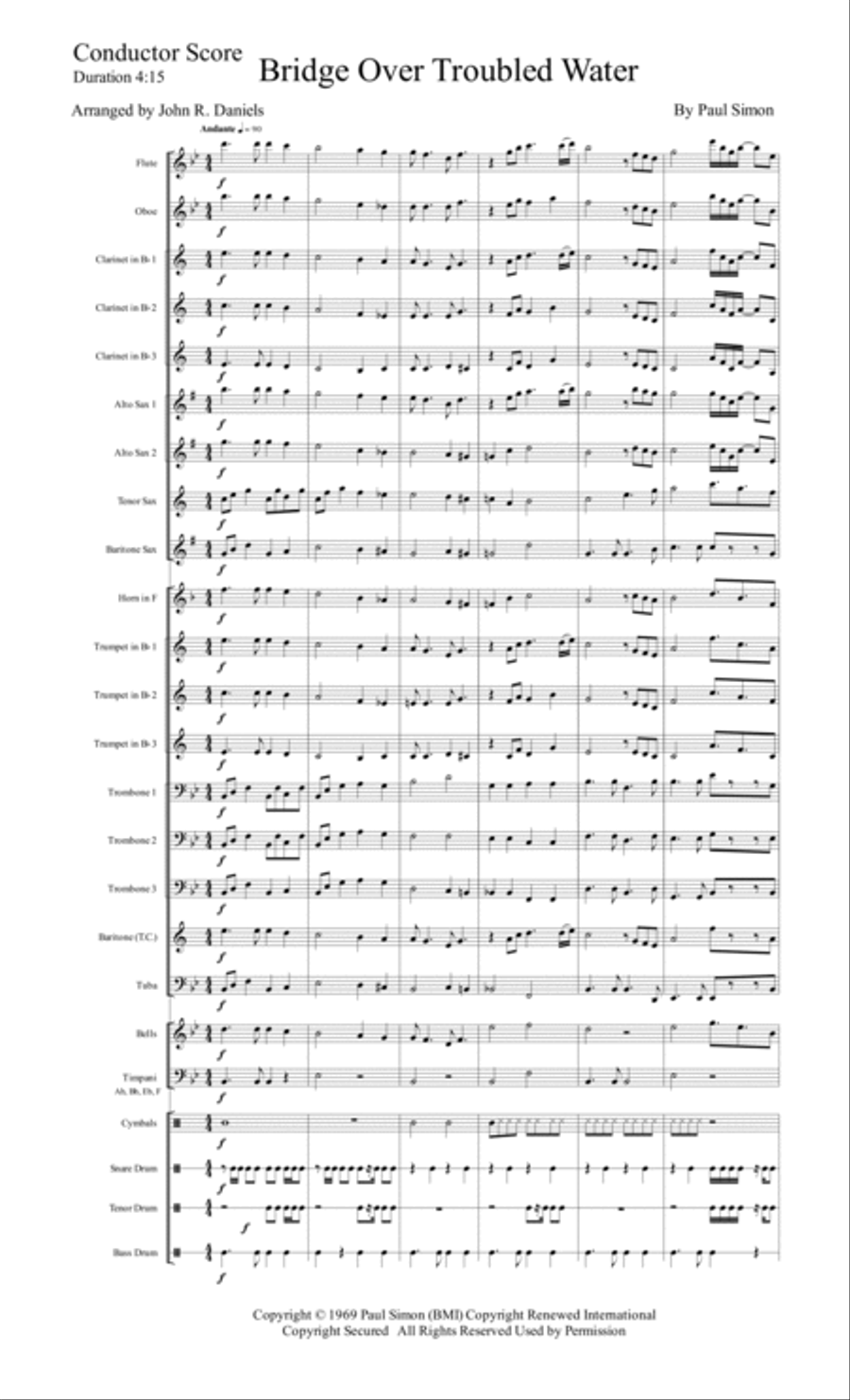Bridge Over Troubled Water Concert Band scores gallery preview page 5