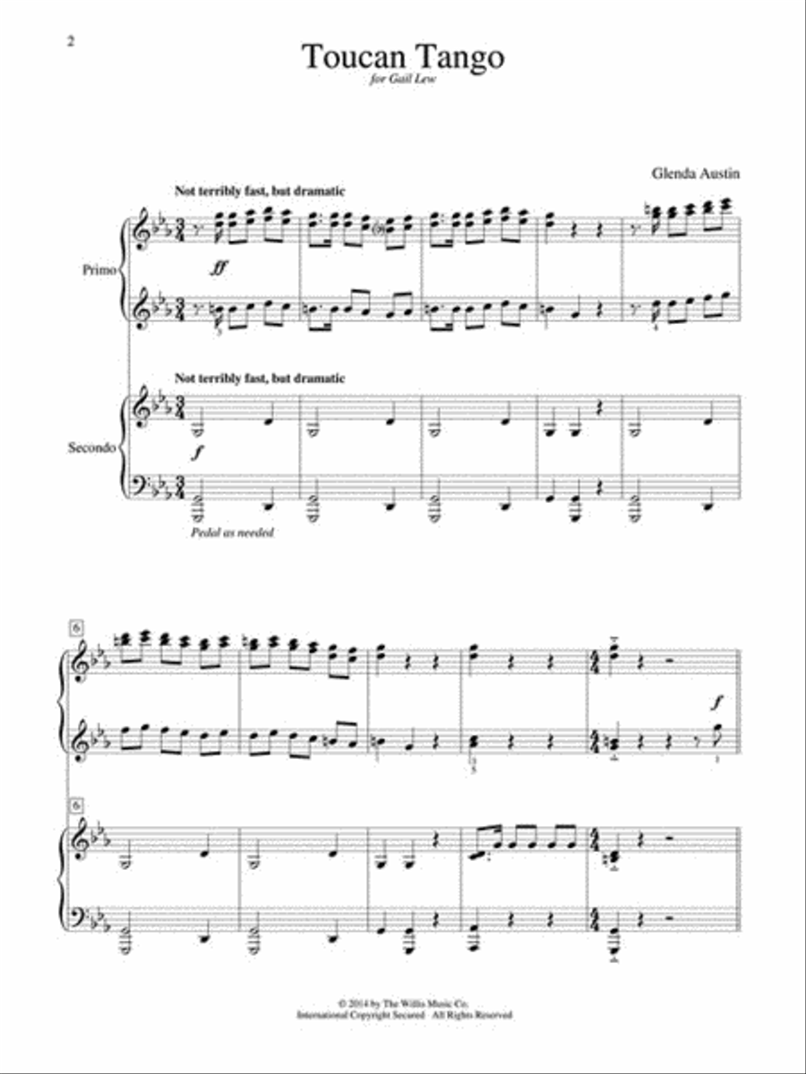 Toucan Tango 1 Piano, 4-Hands scores gallery preview page 2