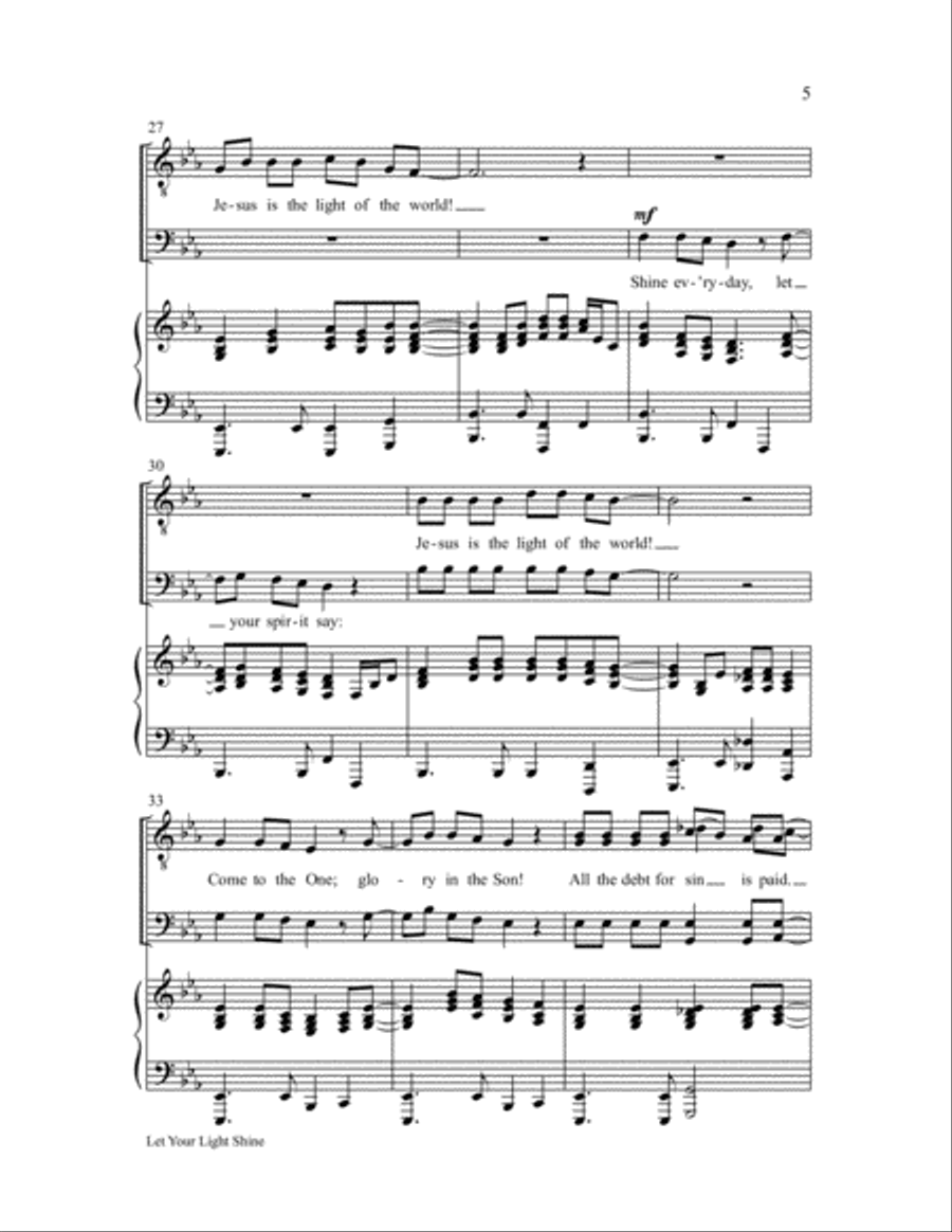 Let Your Light Shine Choir scores gallery preview page 5