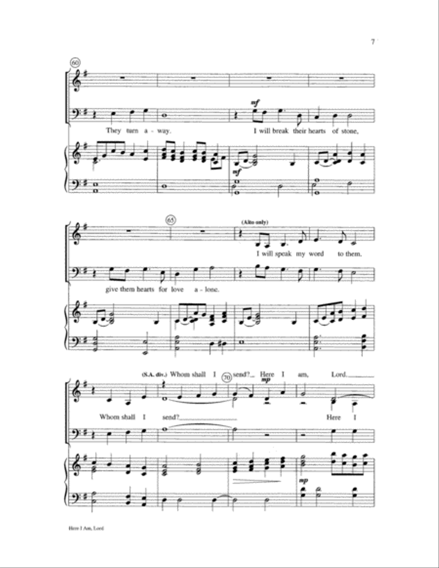 Here I Am, Lord 3-Part scores gallery preview page 7