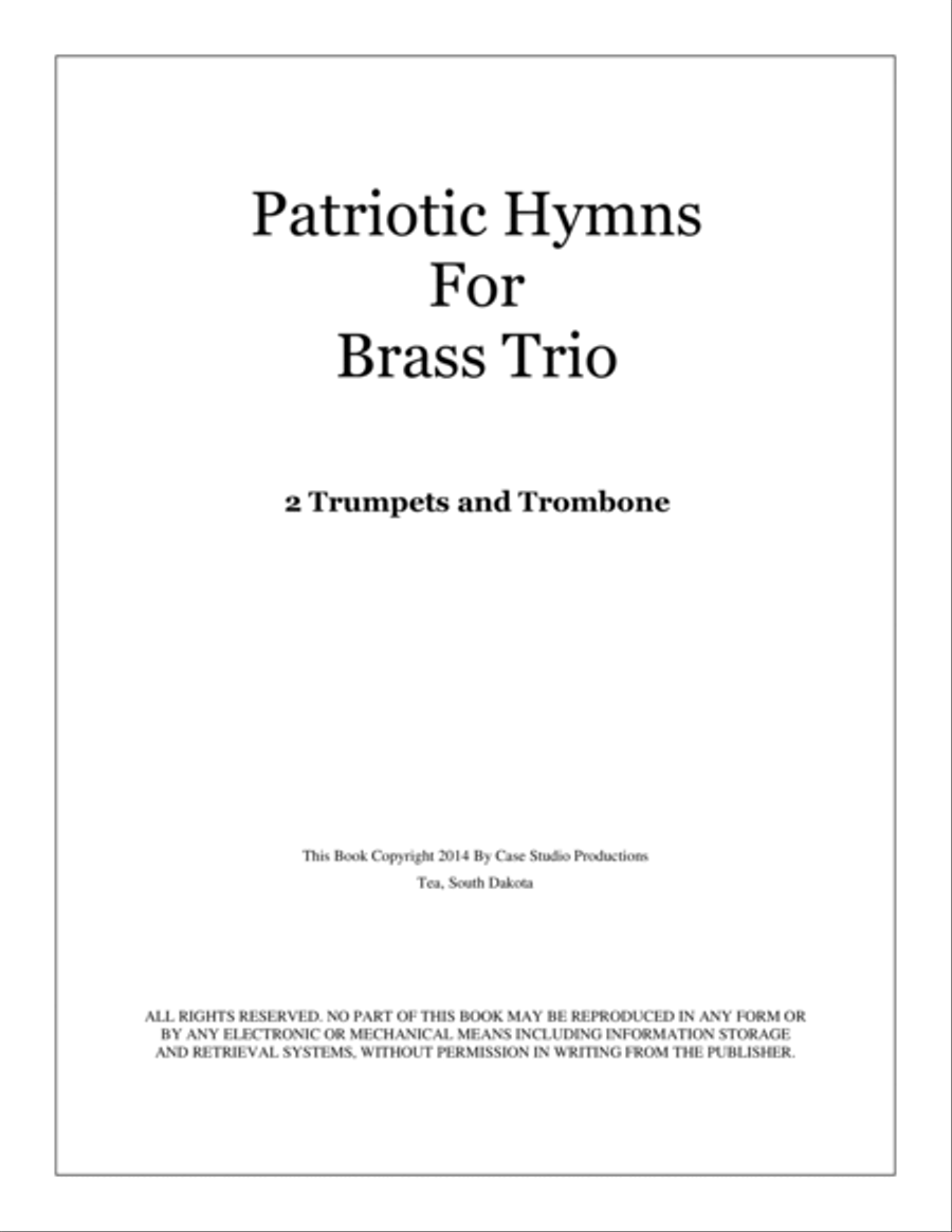Patriotic Hymns For Brass Trio - 2 Trumpets and Trombone Brass Duet scores gallery preview page 3