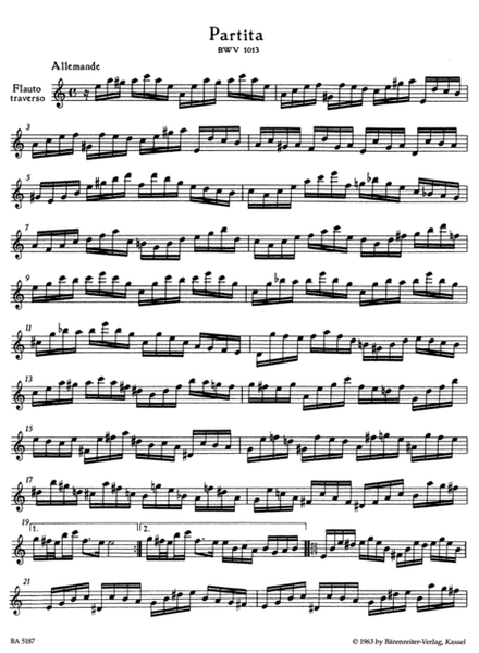 Partita for Flute Solo a minor BWV 1013