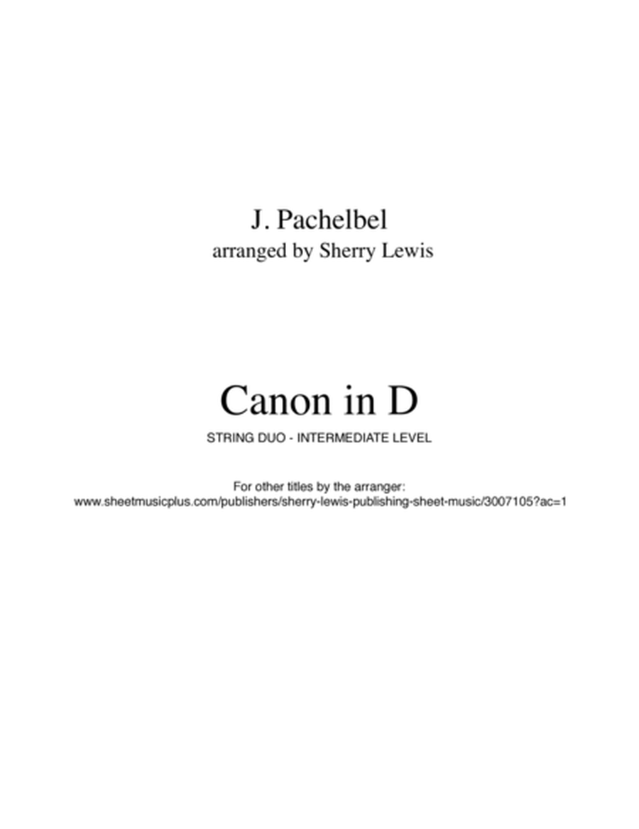 CANON IN D String Duo, Intermediate Level for violin and cello image number null