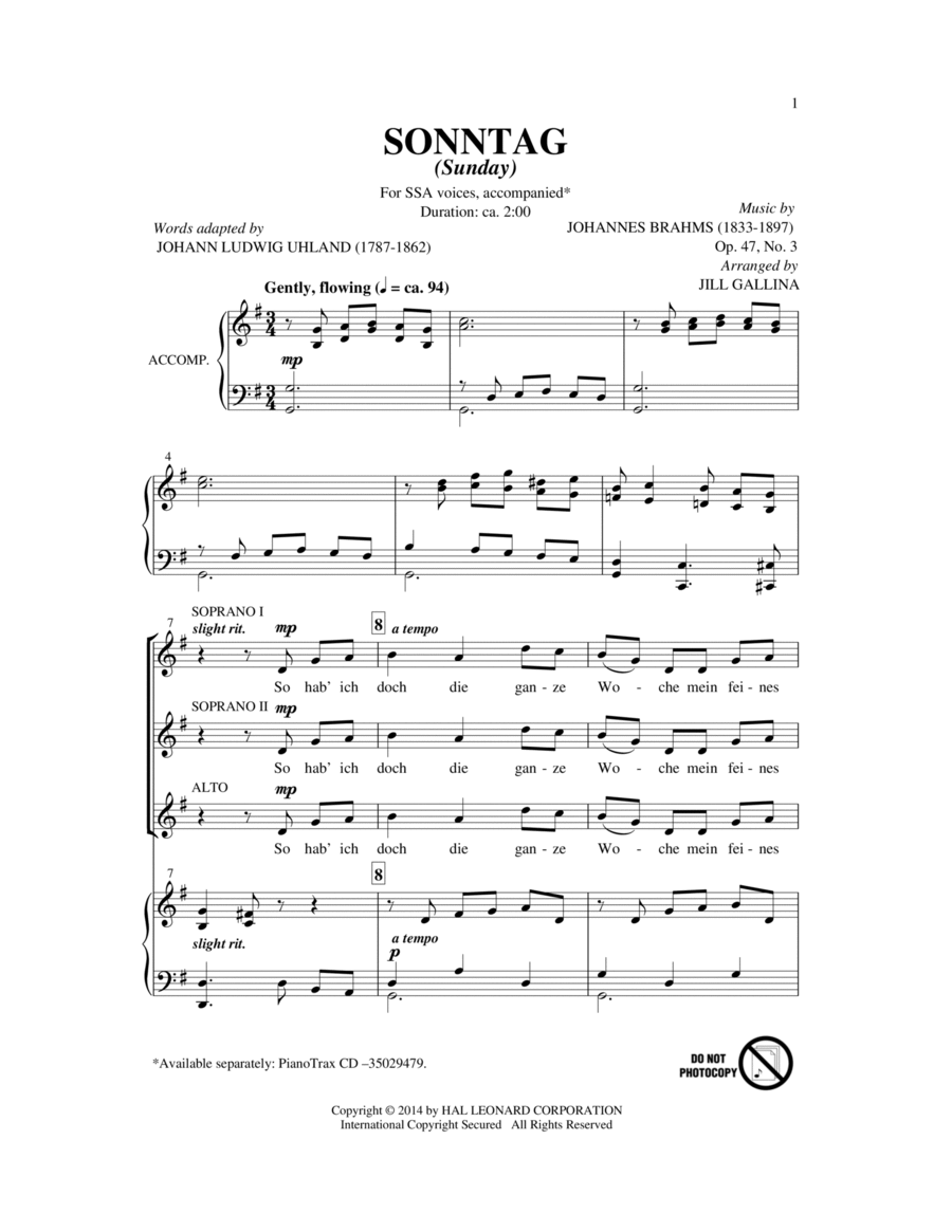 Sonntag SSA scores gallery preview page 1