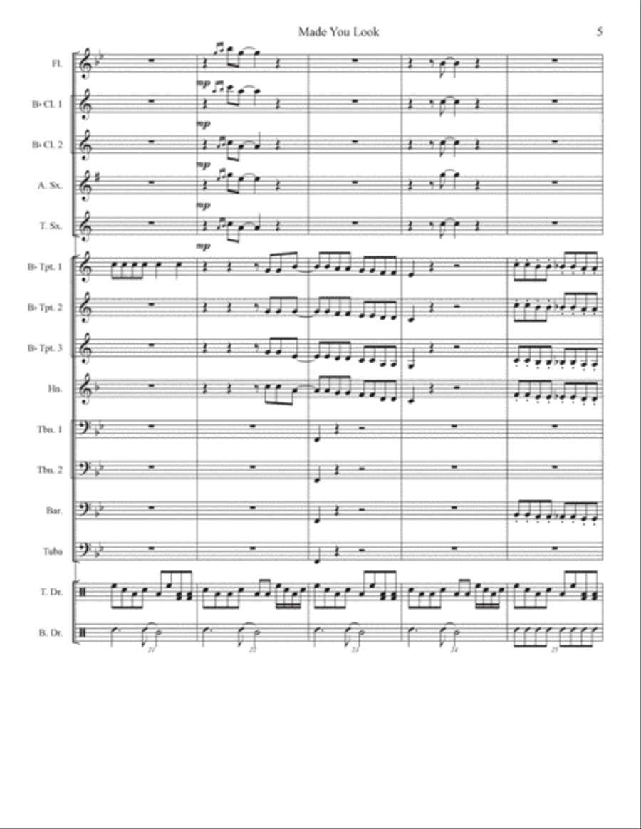 Made You Look Marching Band scores gallery preview page 5