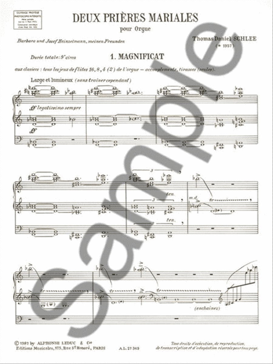 2 Prieres Mariales (organ) Organ scores gallery preview page 2