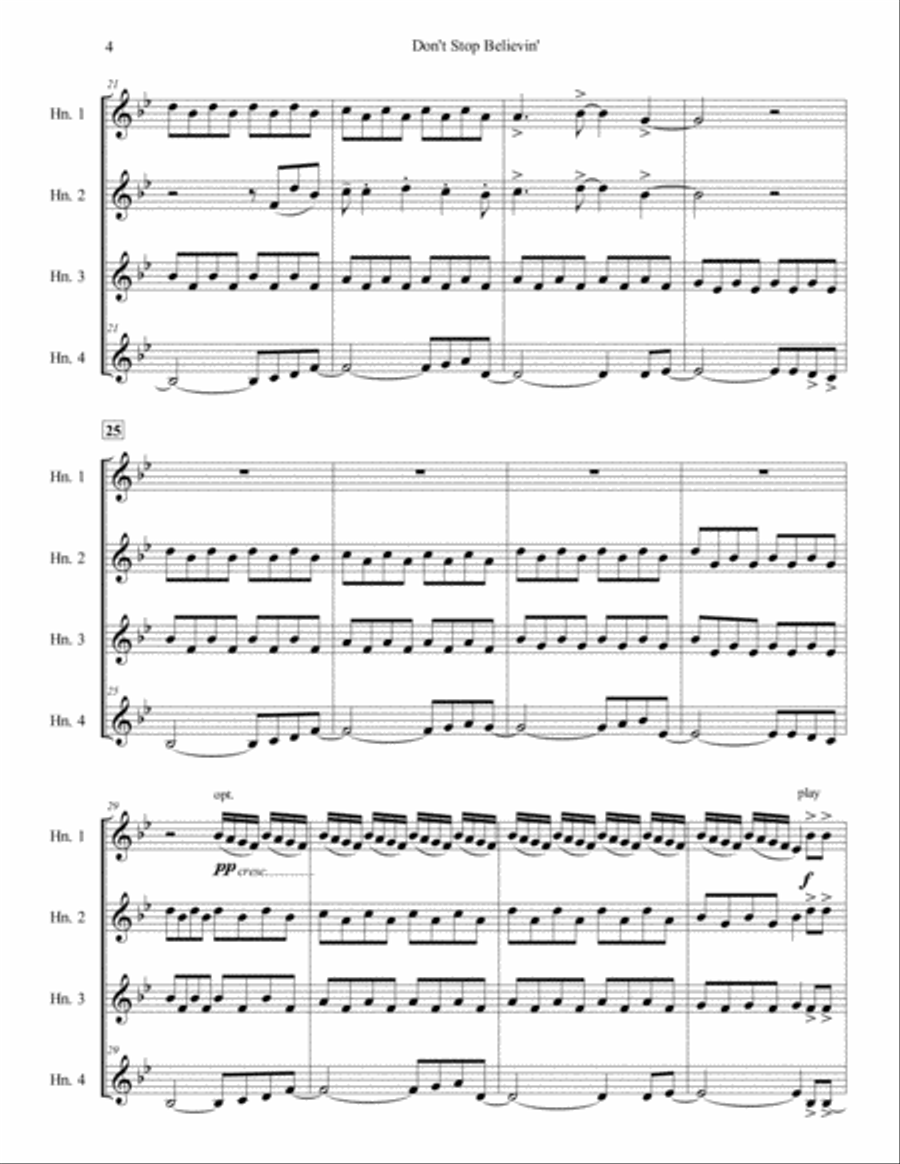 Don't Stop Believin' Brass Ensemble scores gallery preview page 4