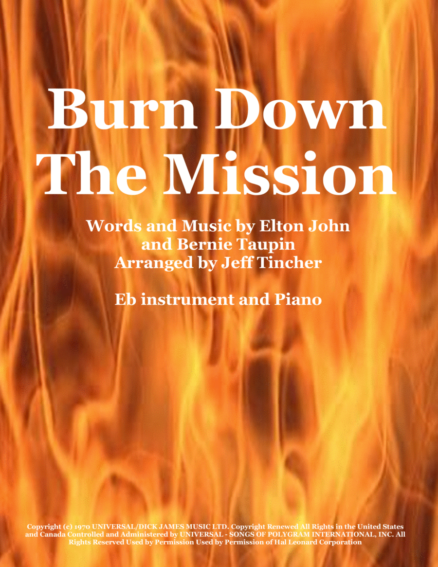 Burn Down The Mission Alto Saxophone scores gallery preview page 1