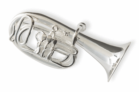 Silver brooch : bass tuba
