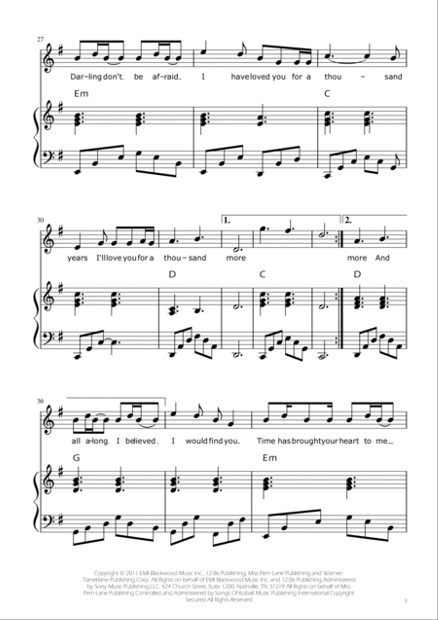 A Thousand Years A Thousand Years Voice scores gallery preview page 3