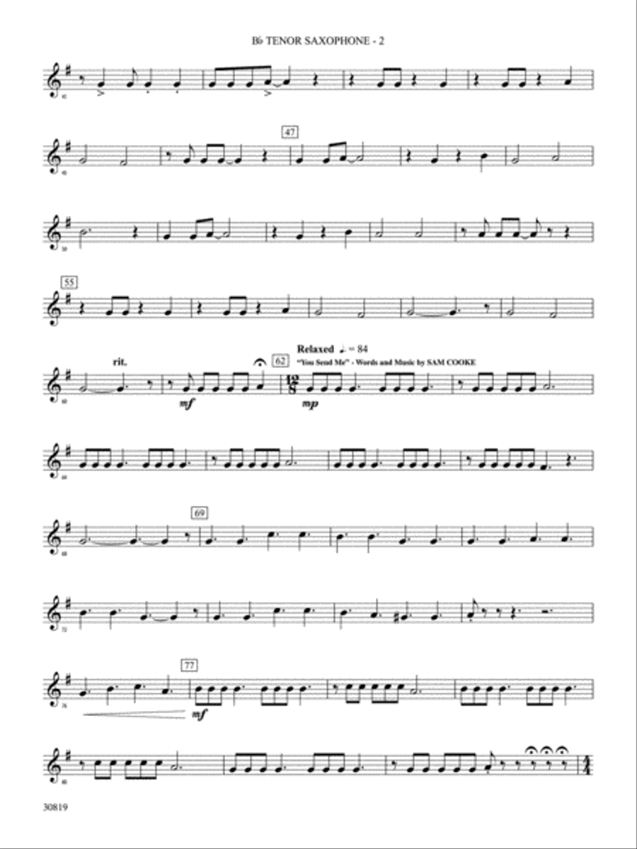 Sixties Gold: B-flat Tenor Saxophone Concert Band scores gallery preview page 2