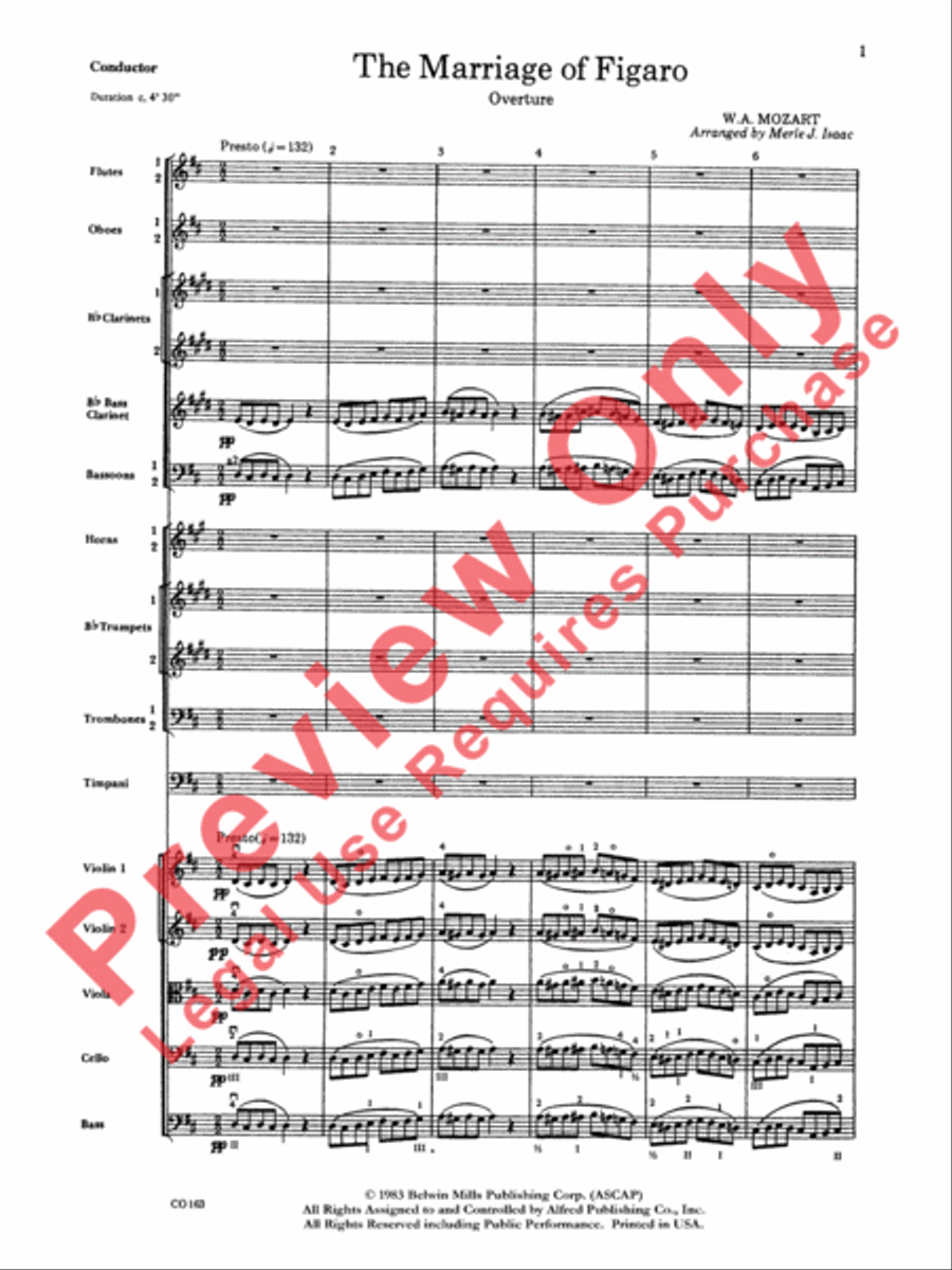 The Marriage of Figaro -- Overture Full Orchestra scores gallery preview page 4