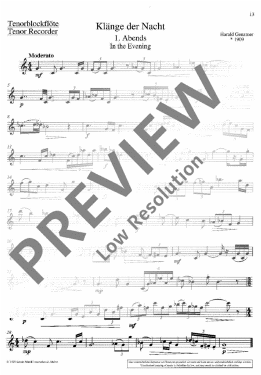 Klänge der Nacht Tenor Recorder scores gallery preview page 14