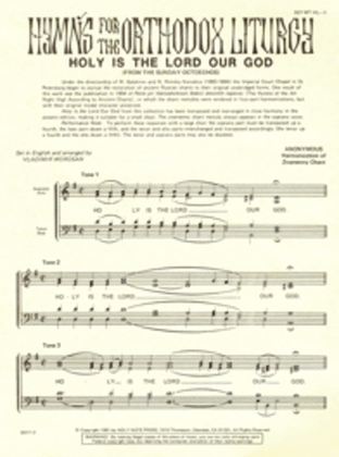 Book cover for Holy Is the Lord Our God (8 Tones)