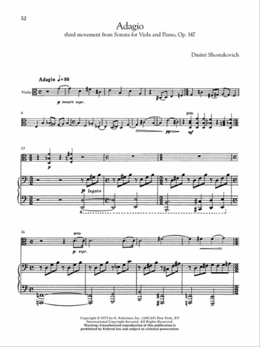 The G. Schirmer Viola Anthology - Viola And Piano Piano Accompaniment scores gallery preview page 9