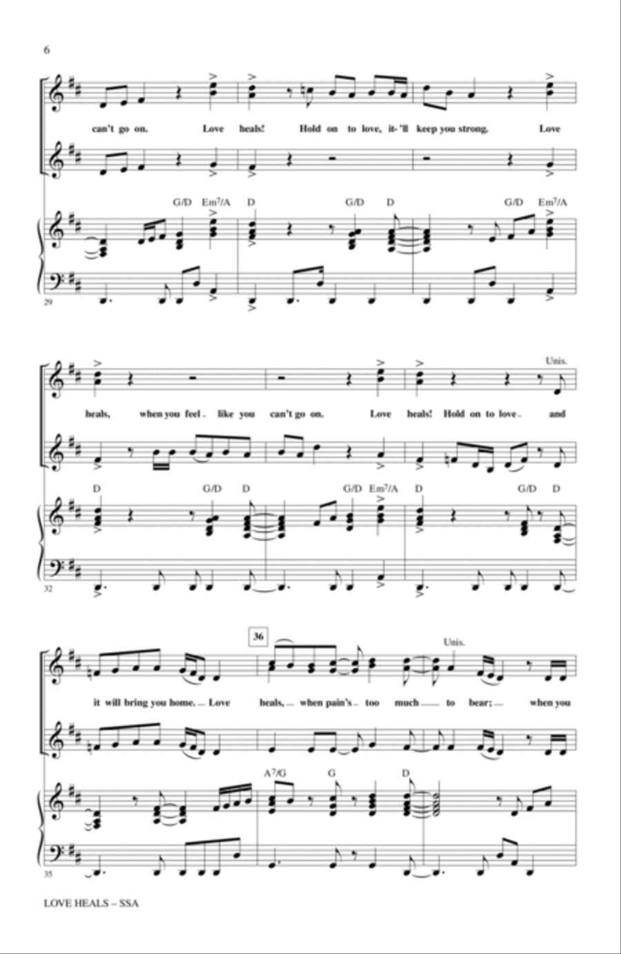 Love Heals Love Heals SSA scores gallery preview page 4