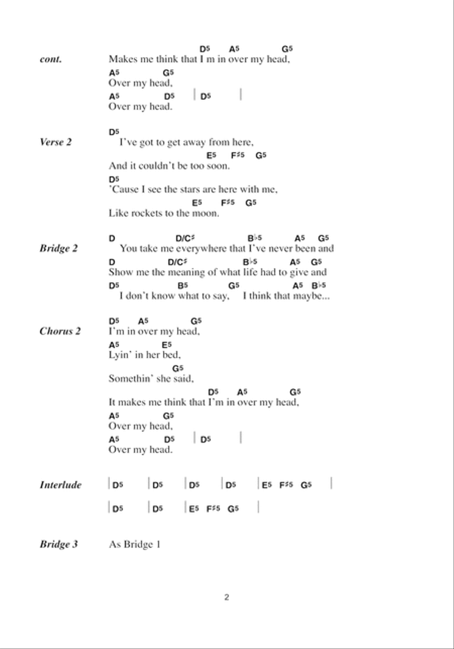 Over My Head Guitar scores gallery preview page 2