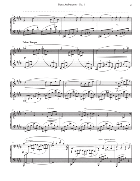 ARABESQUE No.1 in E Major (from Deux Arabesques) by CLAUDE DEBUSSY for PIANO SOLO image number null