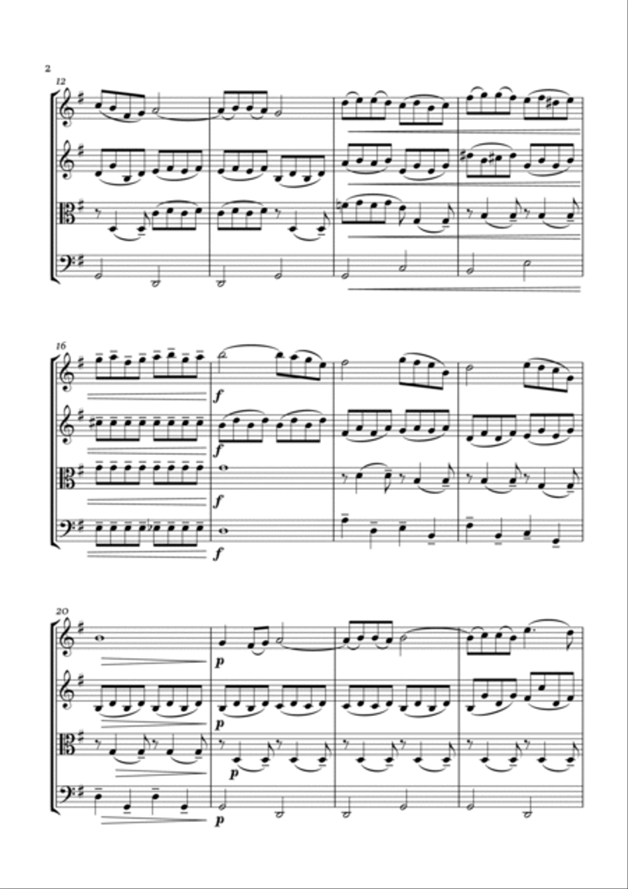 Etude op. 10 no. 3 String Quartet scores gallery preview page 3