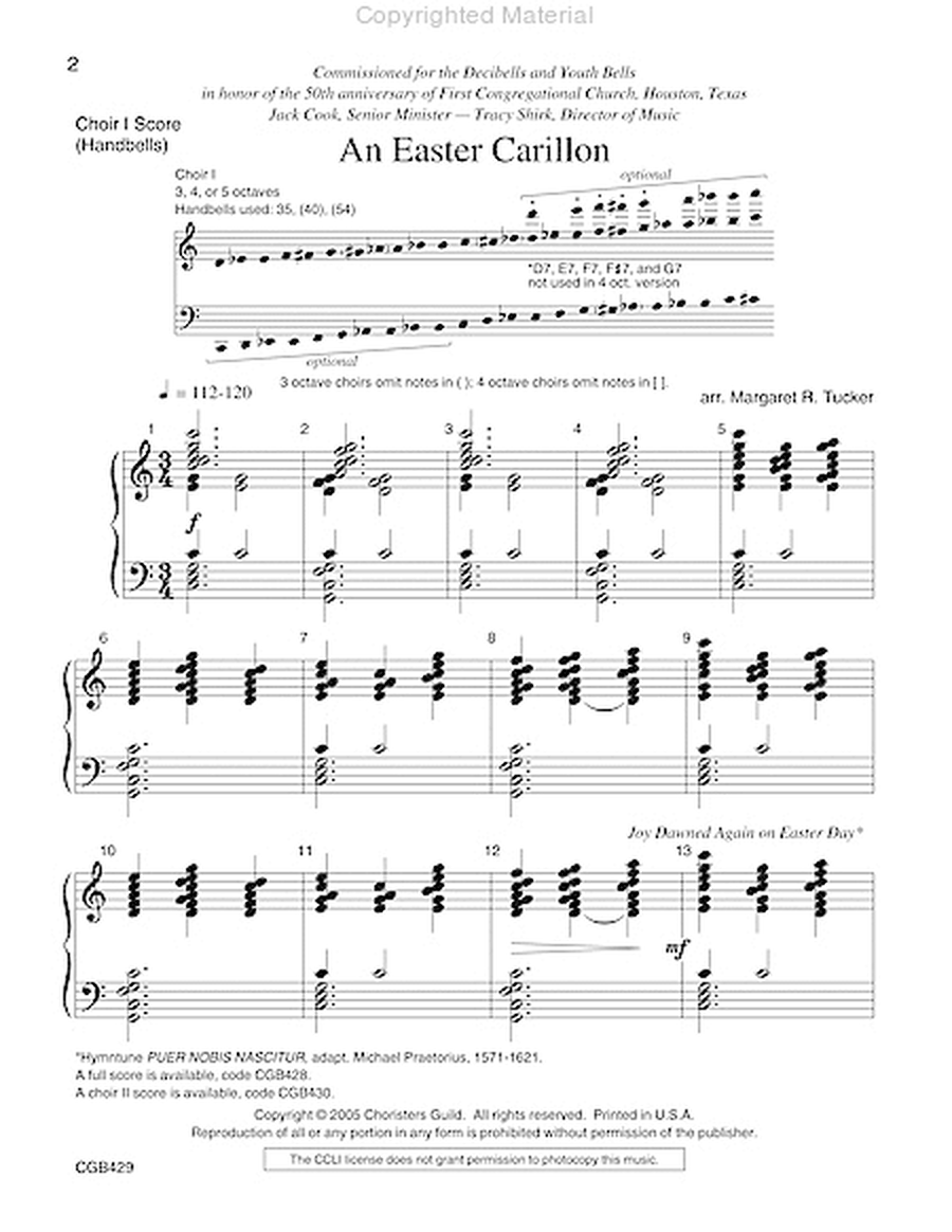 An Easter Carillon - Choir I Score image number null