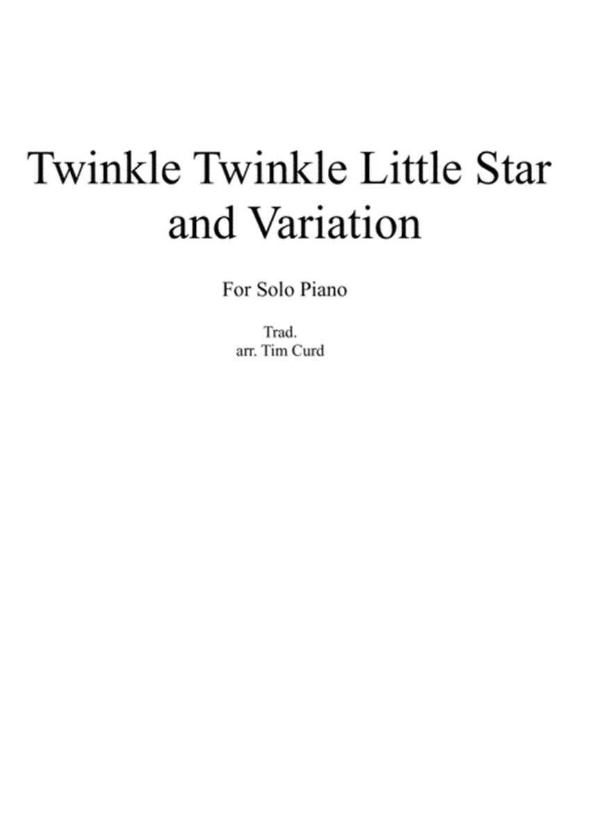 Twinkle Twinkle Little Star and Variation for Piano image number null
