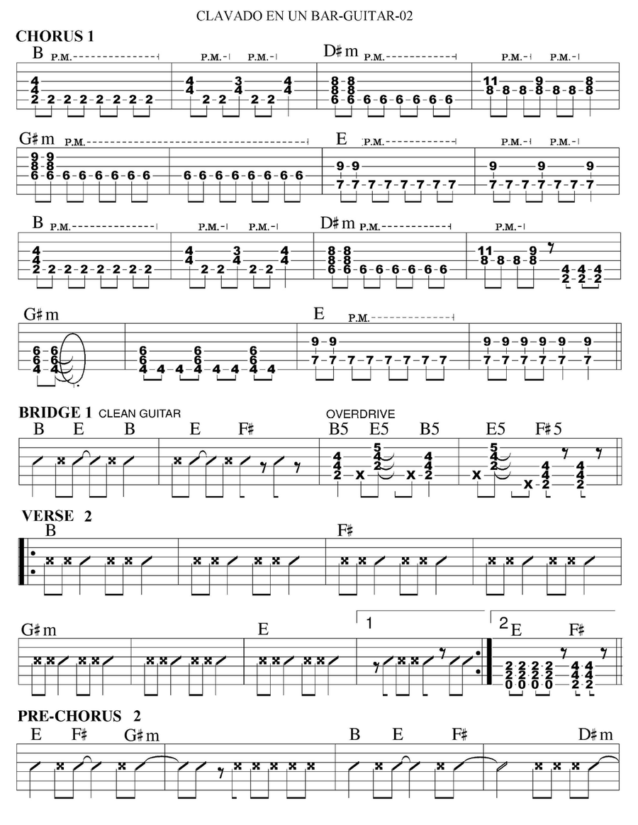 Clavado En Un Bar Acoustic Guitar scores gallery preview page 2