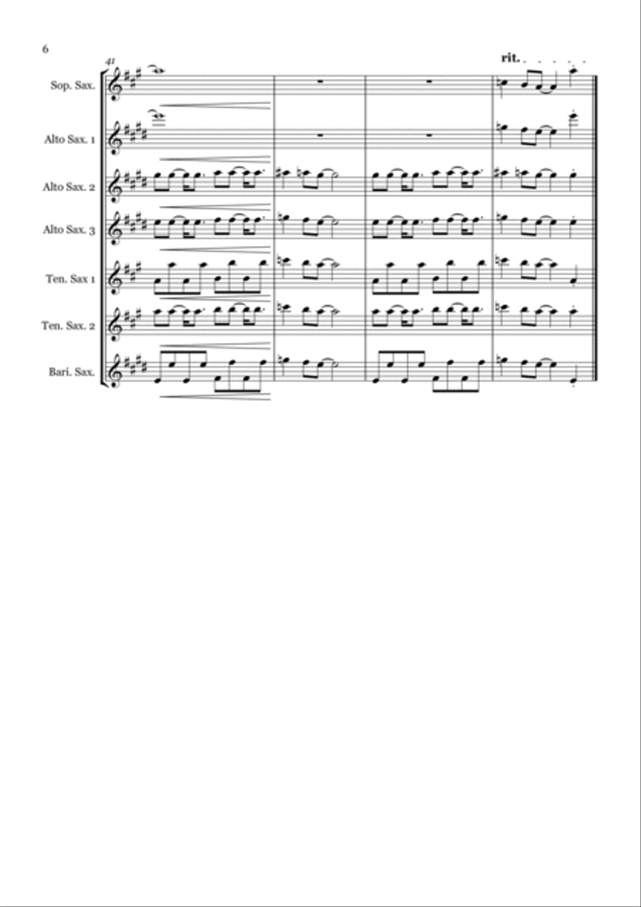 Lady Madonna Saxophone Quartet scores gallery preview page 6