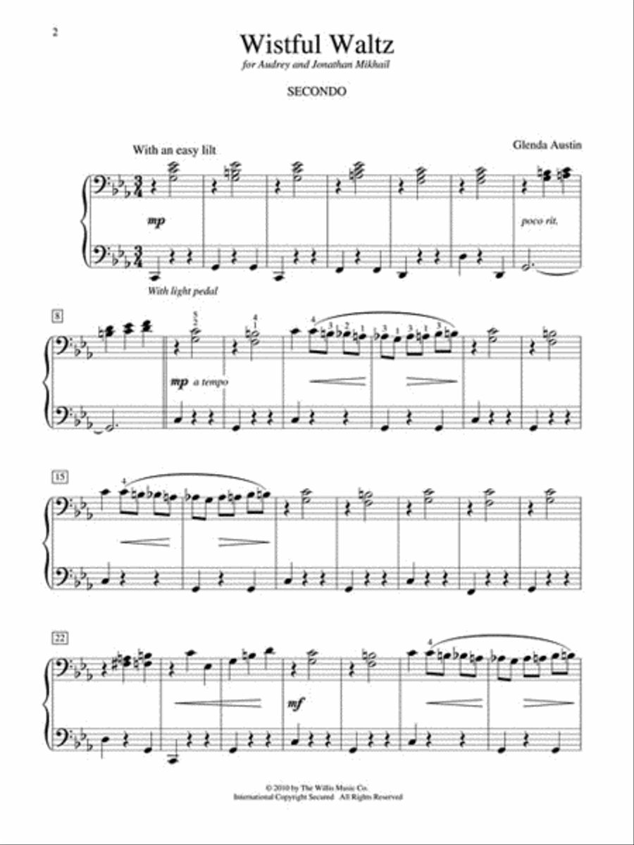 Wistful Waltz Wistful Waltz 1 Piano, 4-Hands scores gallery preview page 2