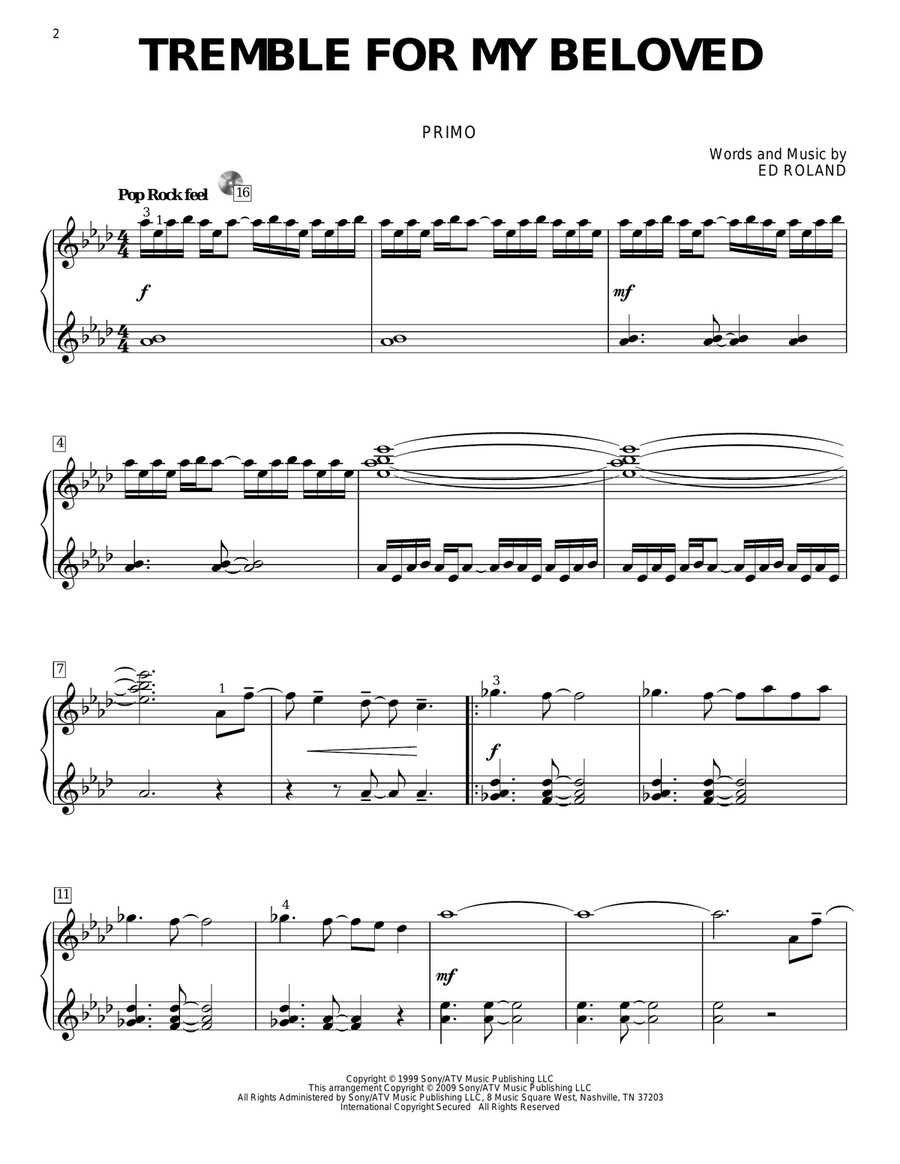 Tremble For My Beloved Piano Duet scores gallery preview page 2