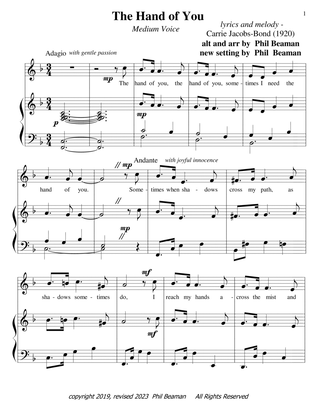 The Hand of You - medium voice-piano