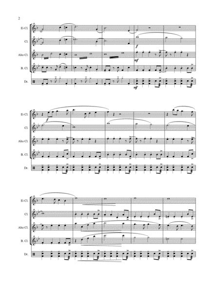 Verdi Goes Tango - G.Verdi - Eb Clarinet, Bb Clarinet, Alto Clarinet and Bass Clarinet and Drum Set image number null