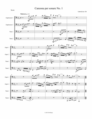 Book cover for Canzona per Sonare No. 1 for tuba quartet
