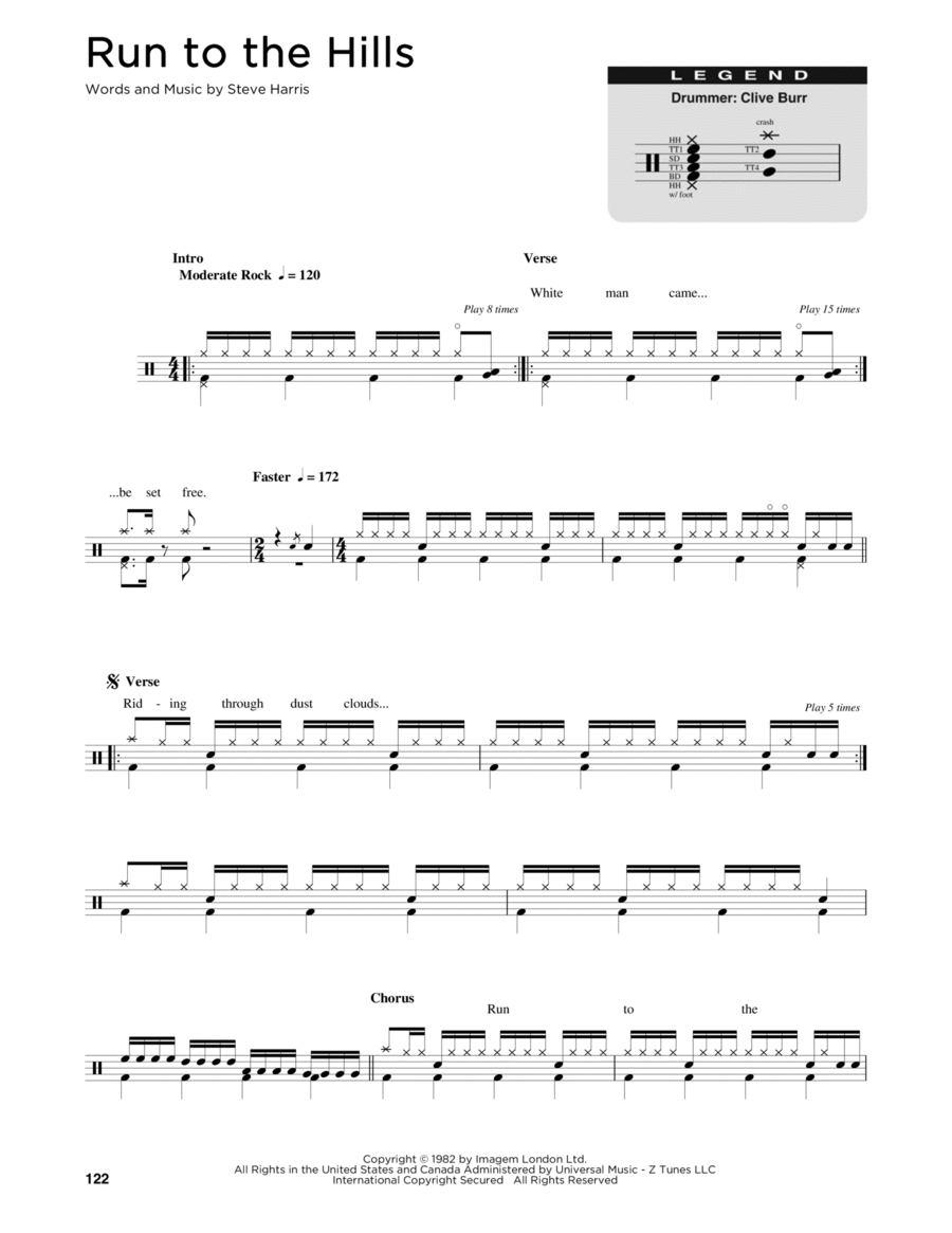 Run To The Hills Drum Set scores gallery preview page 1