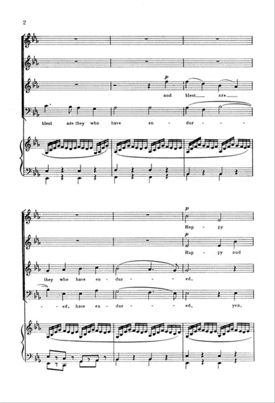 St. Paul: Happy and Blest are They 4-Part scores gallery preview page 3