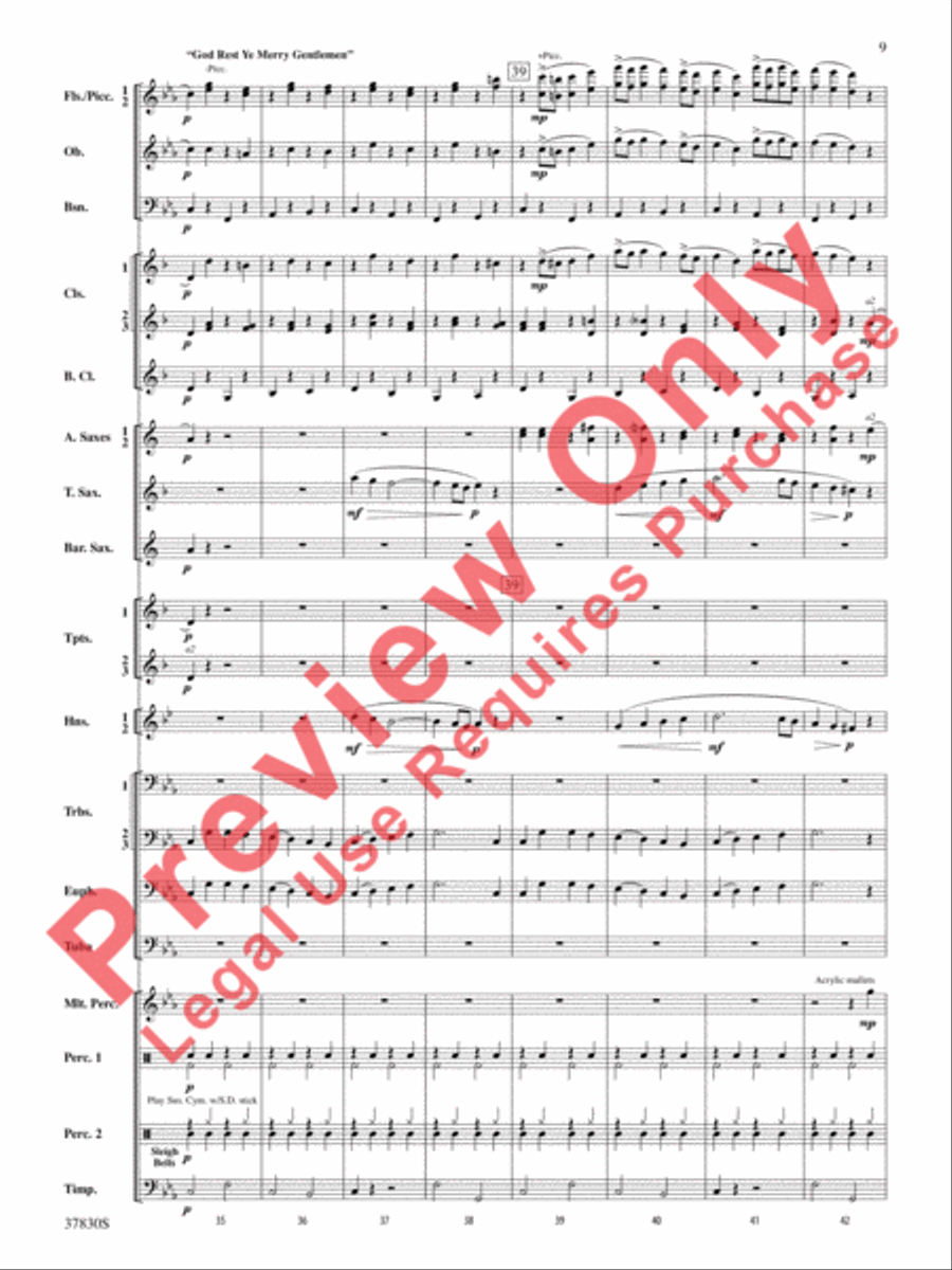 Yuletide Tapestry Concert Band scores gallery preview page 10