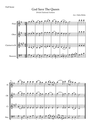 God Save The Queen (British National Anthem) for Woodwind Quartet